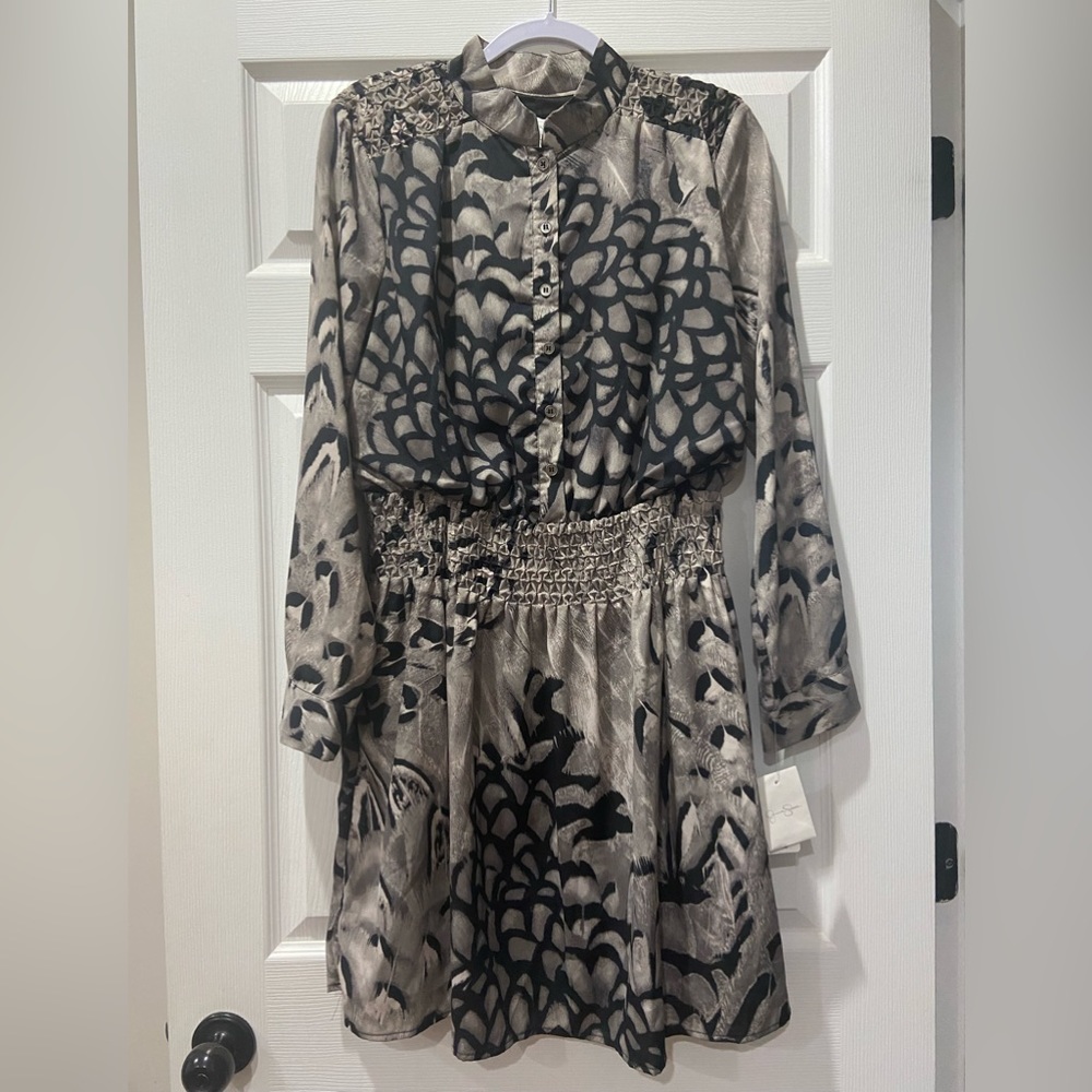 Jessica Simpson Gray and Black Dress